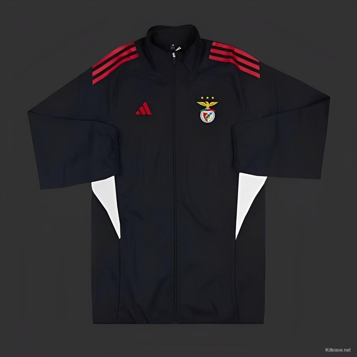 25/26 Benfica BLACK Full Zipper Windbreaker