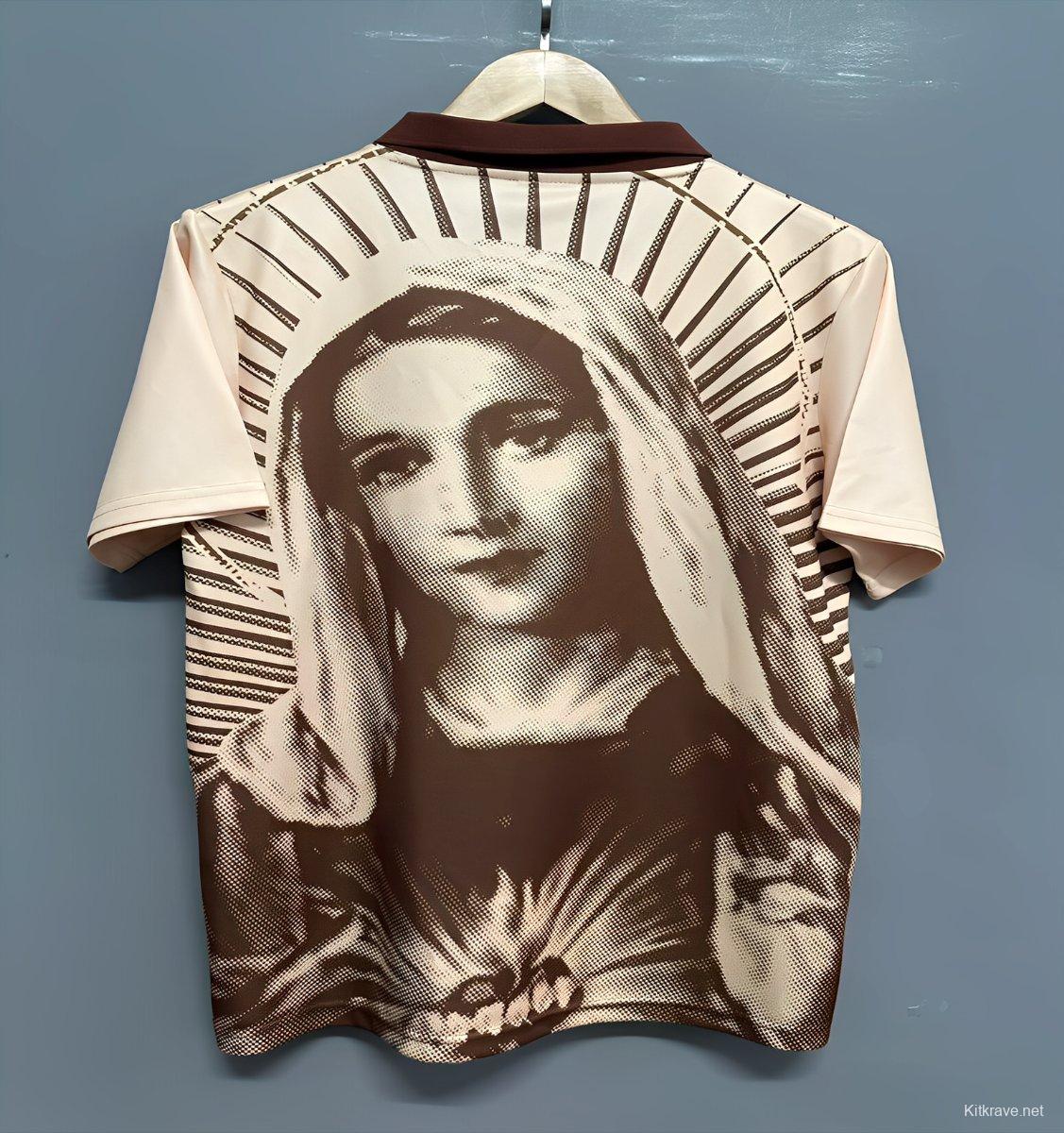 2025 Brazil Beige with Virgin Mary Print Jersey