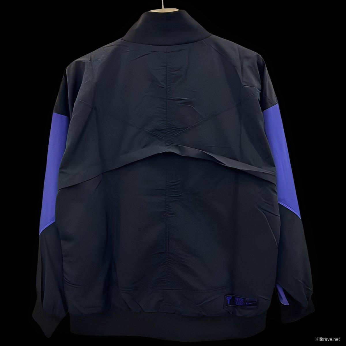 25/26 Barcelona Black with Purple Stripe Windbreaker
