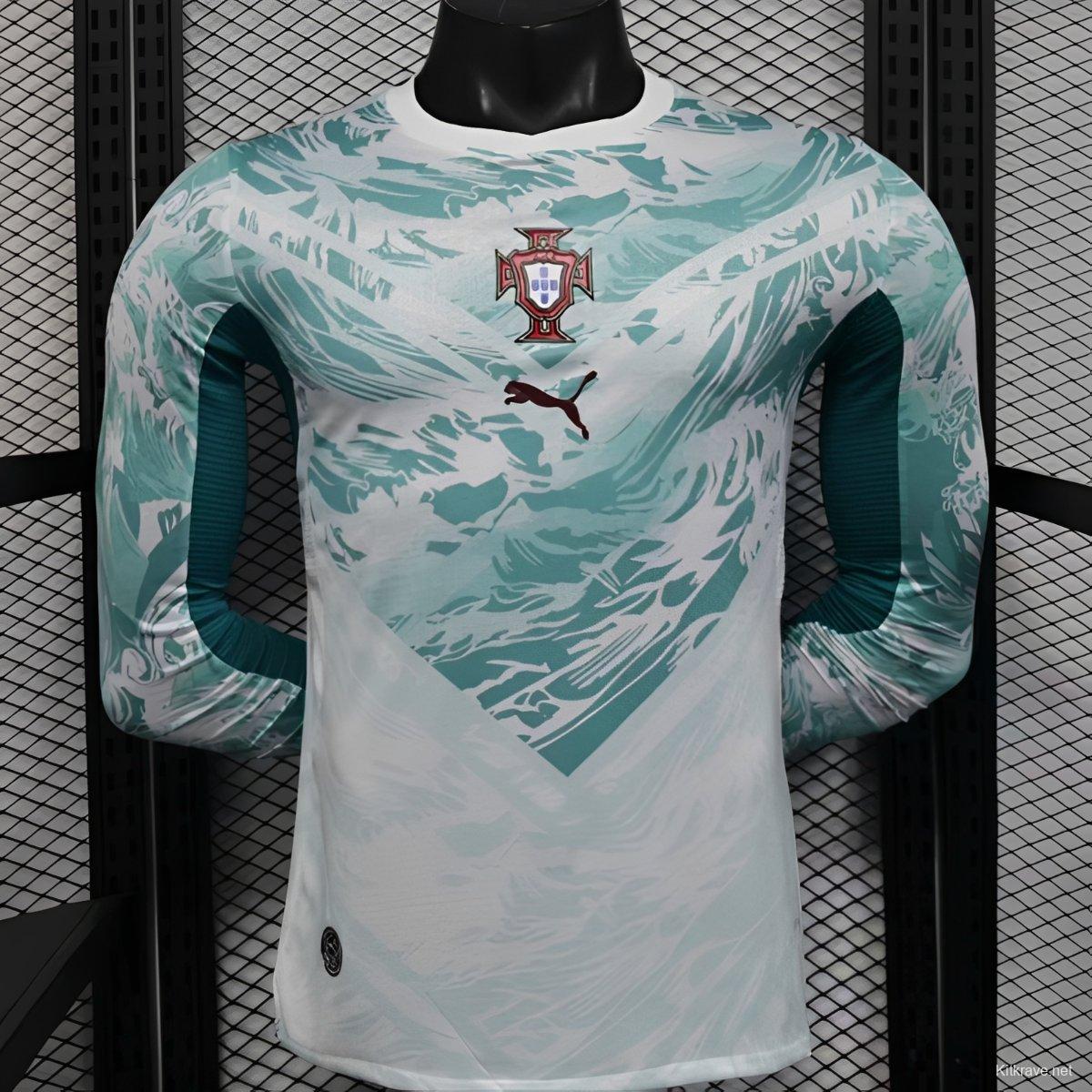 2026 Player Version  Portugal Away White  Long Sleeve Jersey