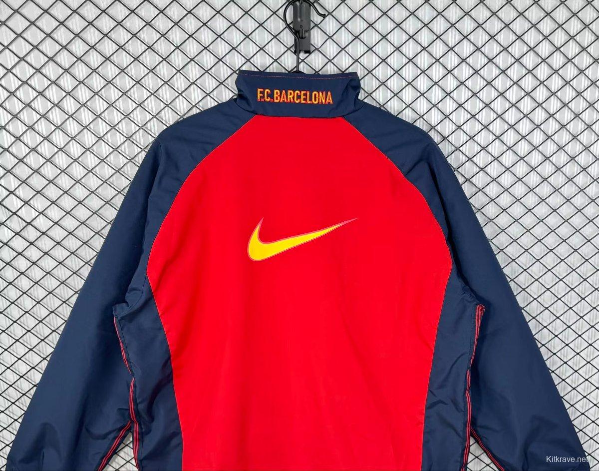 Retro 98/00 Barcelona Home Red Full Zipper Windbreaker