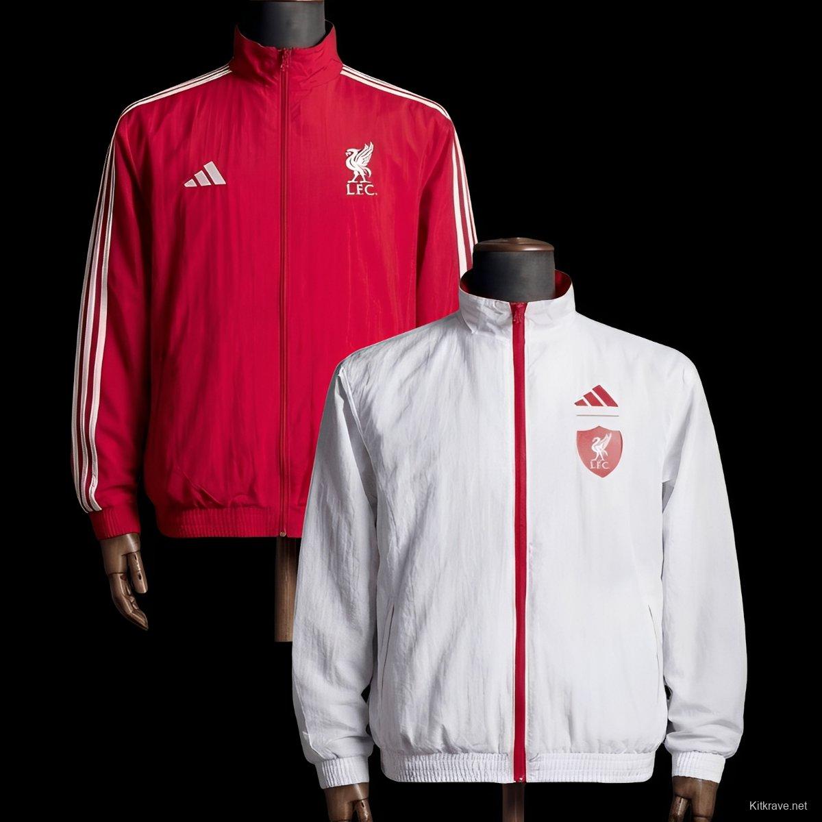 2026 Liverpool Red And White Reversible Full Zipper Jacket