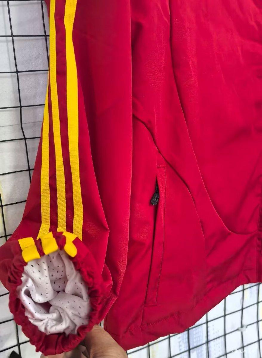 2026 Spain Vintage Adidas Red Full Zipper Windbreaker