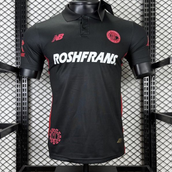 Player Version 25/26 Deportivo Toluca FC Black Jersey with Polo Collar