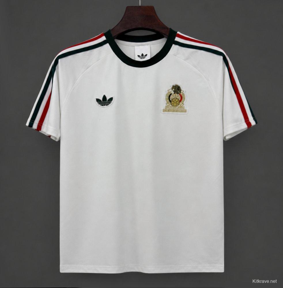 2026 Adidas Originals Mexico Retro White Football Jersey