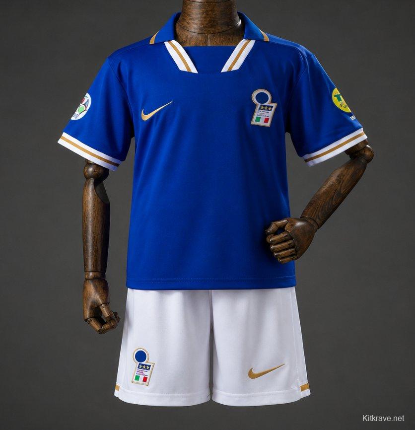 1996 Kids Italy Home Retro Kit Jersey Size 16-28