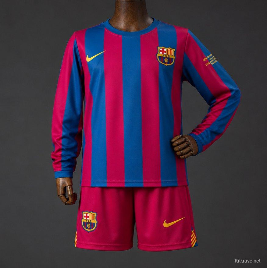 Retro 05/06 Barcelona Home Long Sleeve Champion League Jersey