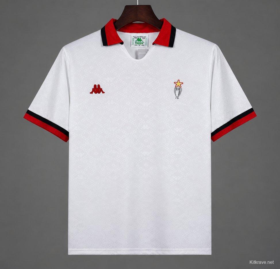 Retro 88/89 AC Miilan Away White Jersey