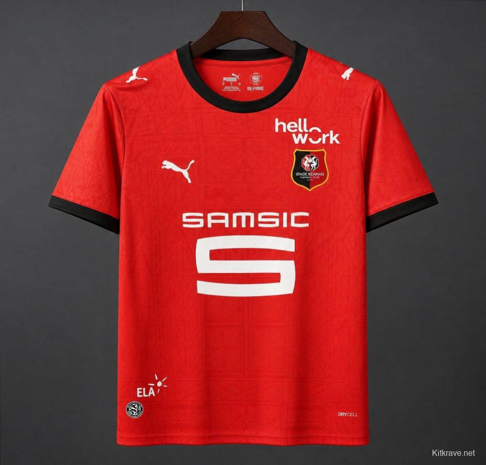 Player Version 26/27 Stade Rennais Red  Jersey