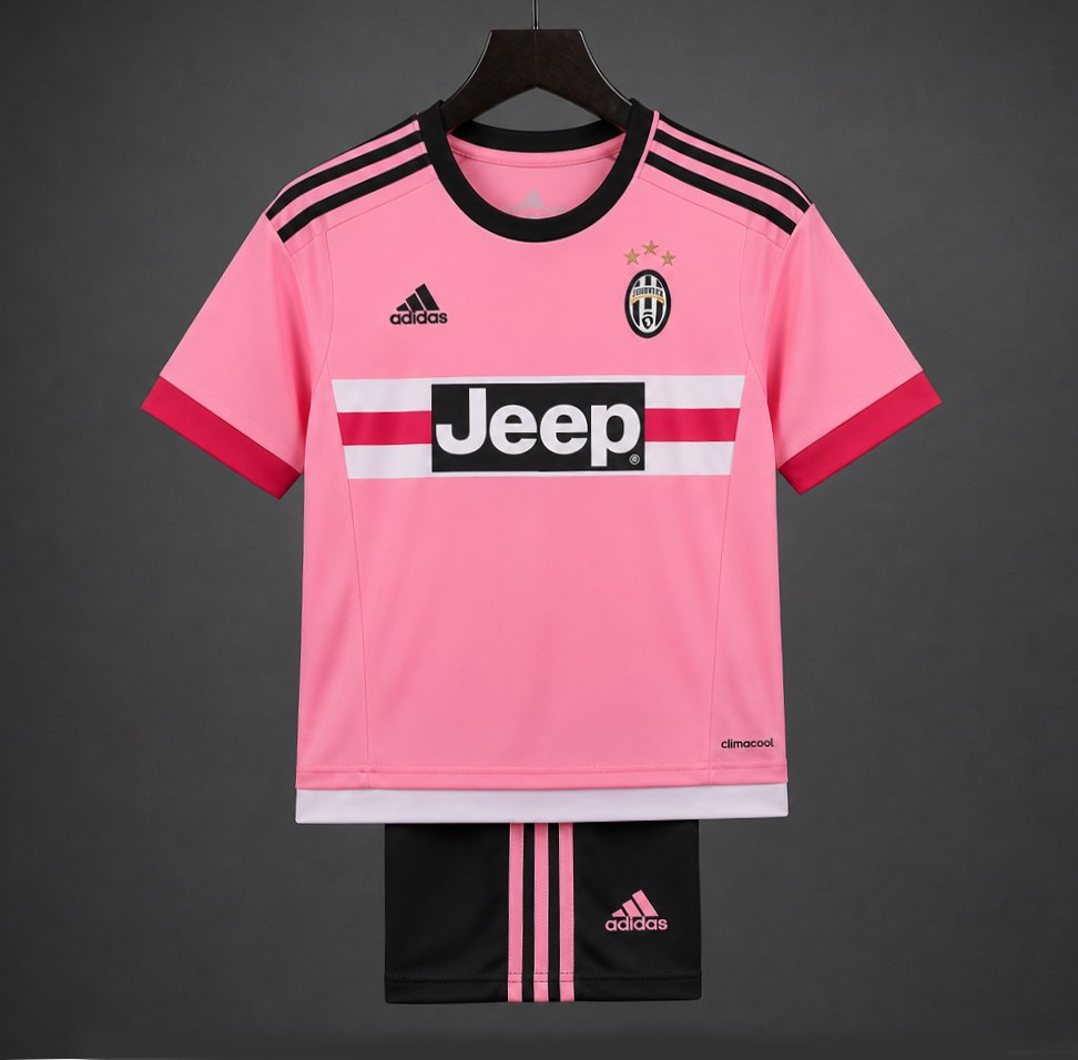 Retro Kids 15/16 Juventus Away Pink Jersey