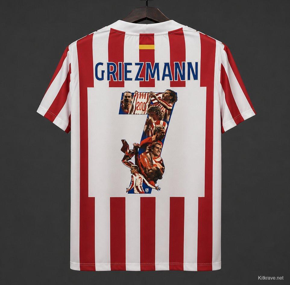 25/26 Atletico Madrid Home Jersey With Griezmann Special Printing