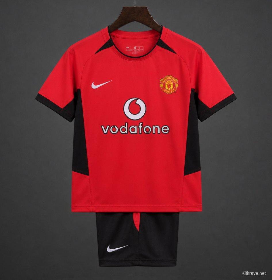 Retro Kids 02/04 Manchester United Home Jersey