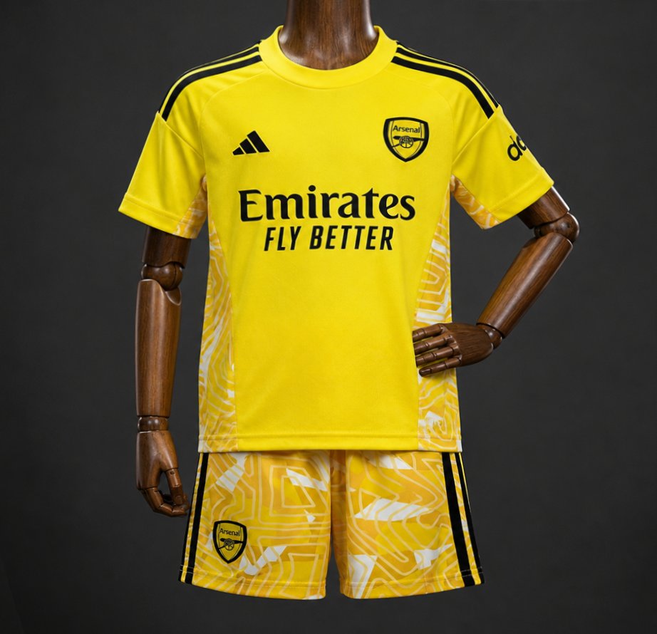 26/27 Kids Arsenal Goalkeeper Yellow/White Jersey