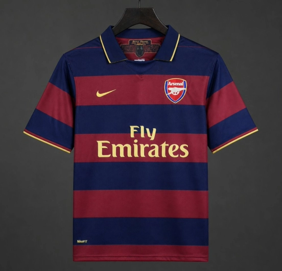 Retro 07/08 Arsenal Third Dark Blue/Maroon Jersey