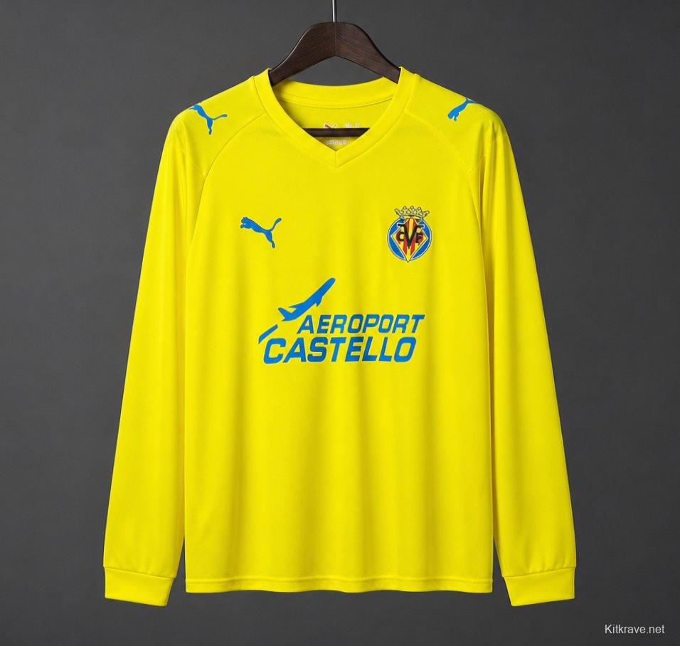 Retro 08/09 Villarreal CF Home Long Sleeve Jersey