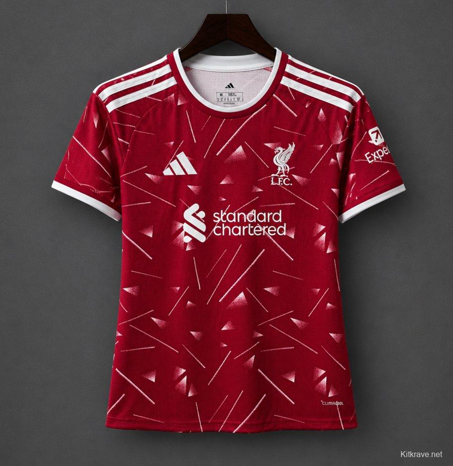 26/27 Womens Liverpool Red with Triangle Pattern Home Jersey