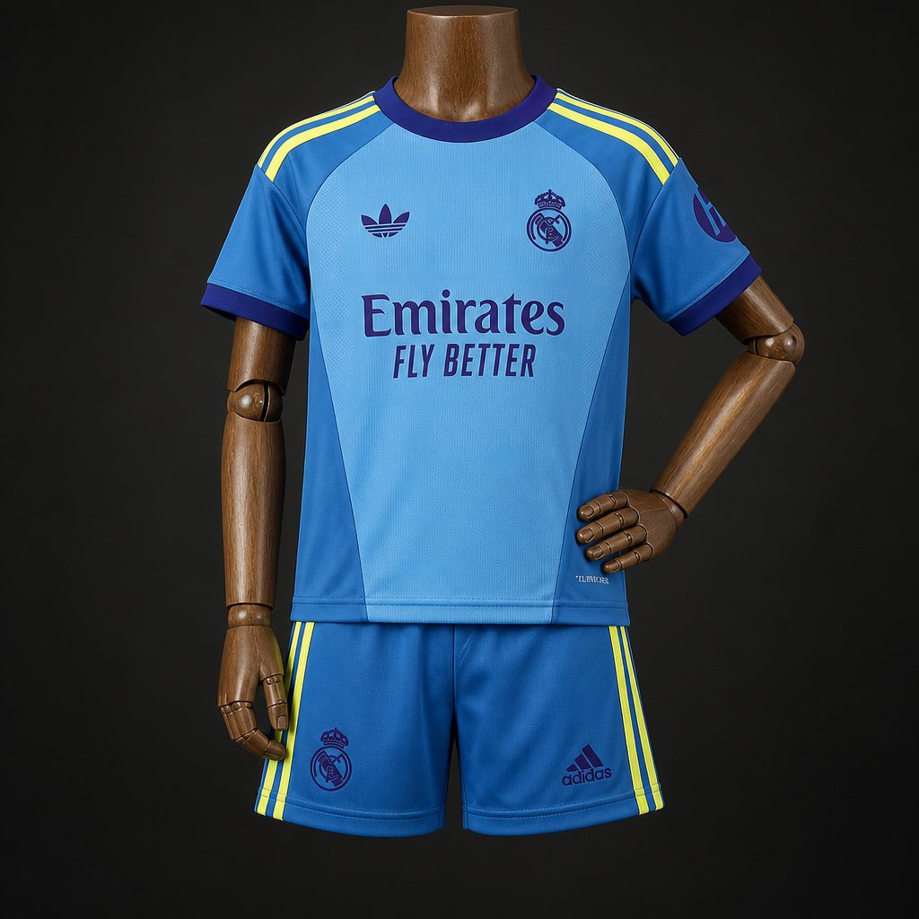 26/27 Kids Real Madrid Goalkeeper Away  Blue Jersey