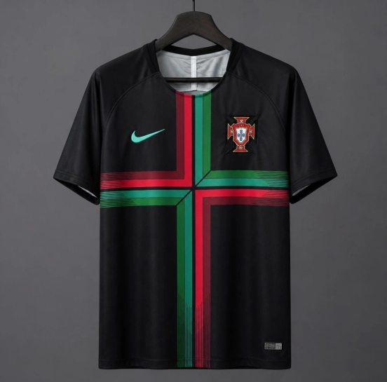 Retro 2018 Portugal Iconic Black Pre-Match Training Jersey