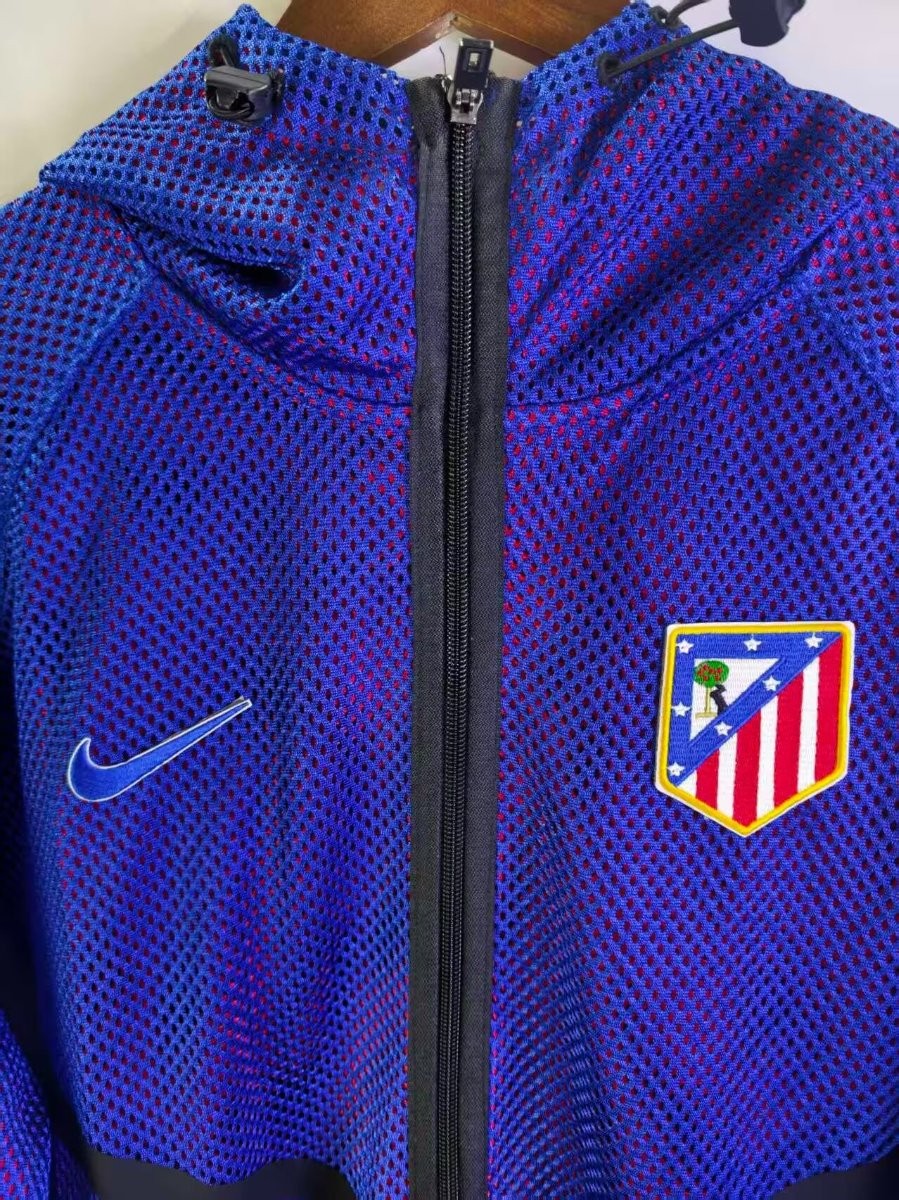 26/27 Atletico Madrid Lightweight Breathable Mesh Windbreaker Blue Jacket