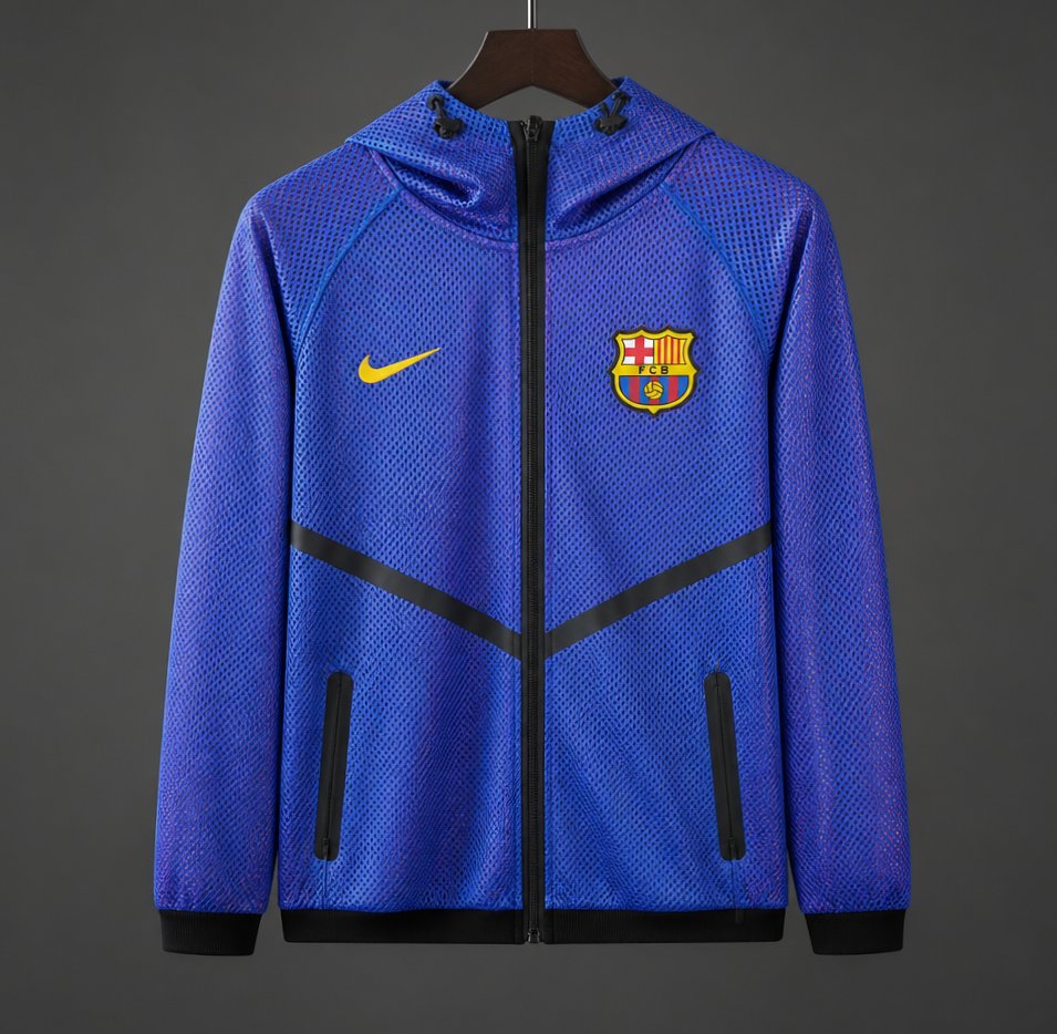 26/27 Barcelona Lightweight Breathable Mesh Windbreaker Blue Jacket