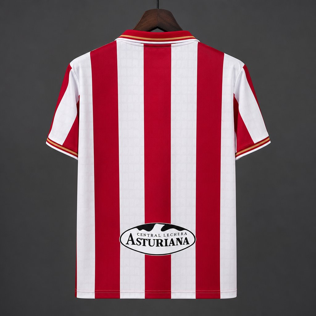 26/27 Sporting de Gijón Red & White Stripes Home Jersey