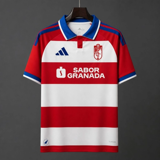 26/27 Granada CF Red & White Hoops Home Jersey