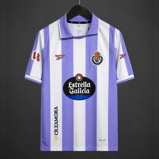26/27 Real Valladolid Purple & White Vertical Stripes Home Jersey
