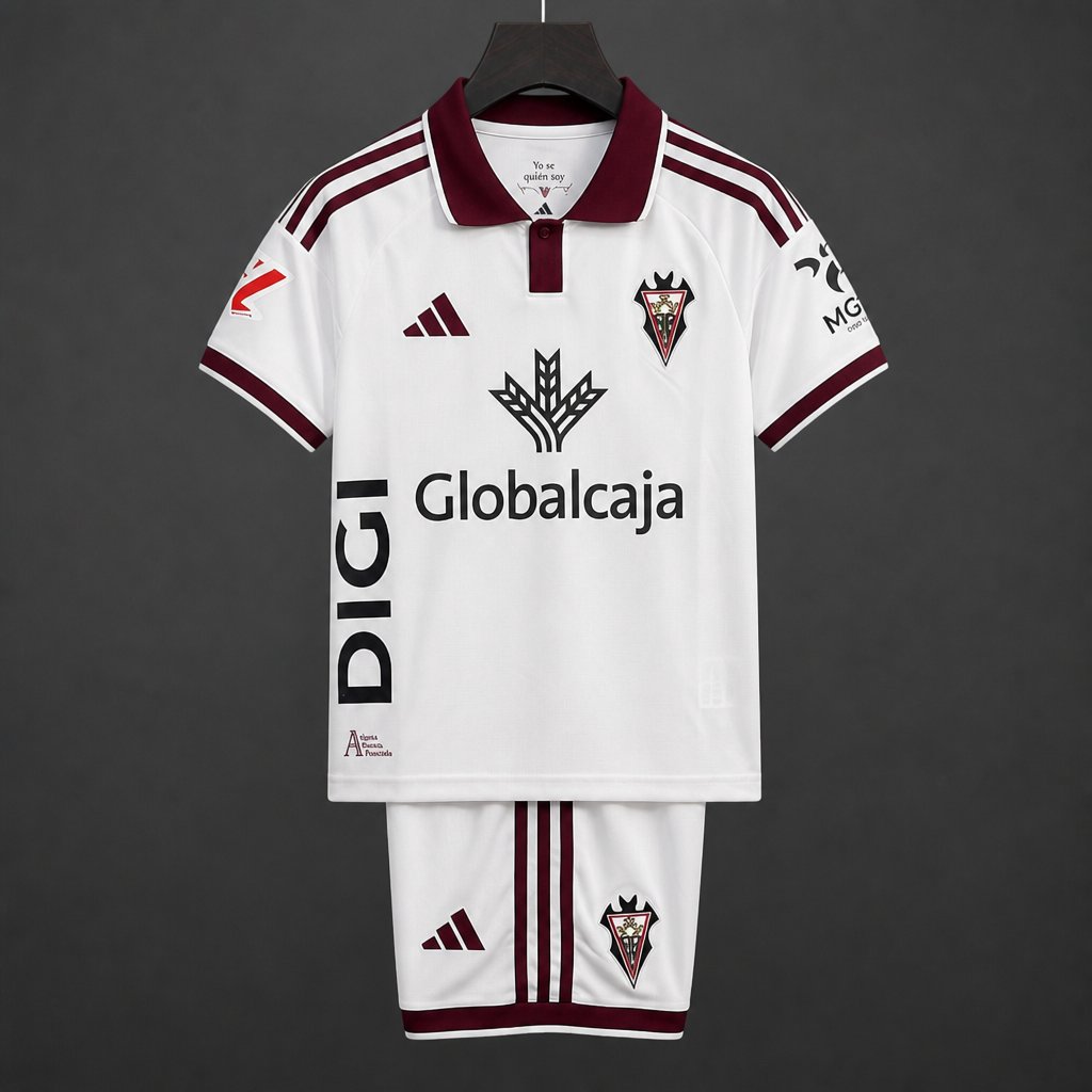 26/27 Kids Albacete Home  White Jersey Kit