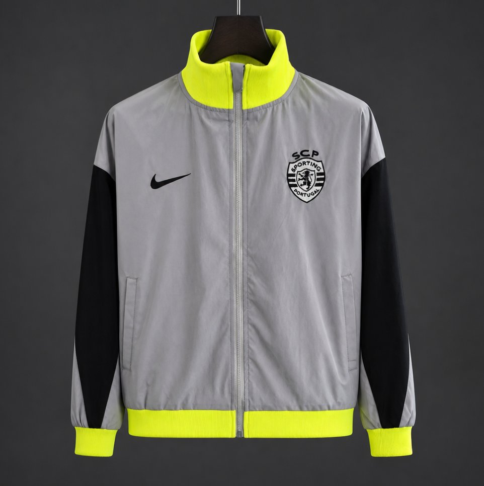 26/27 Sporting CP Lisbon Grey Full Zipper Windbreaker